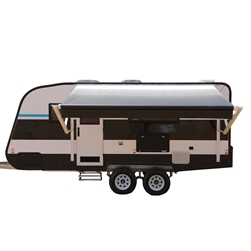 Motorized Retractable RV/Patio Awning - 8 x 8 Feet - White/Black Fade